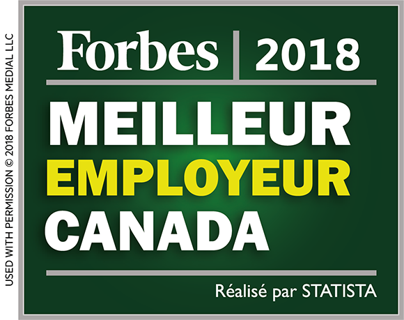 Forbes 2018 Meilleur employeur au Canada (used with permission)