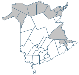 Map of New Brunswick's communities