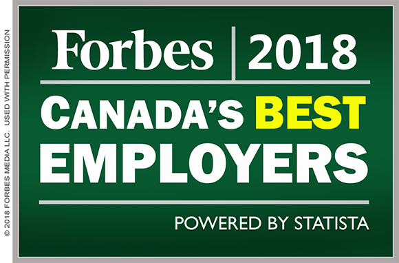 Forbes 2018 Canada's Best Employers (Used with permission)