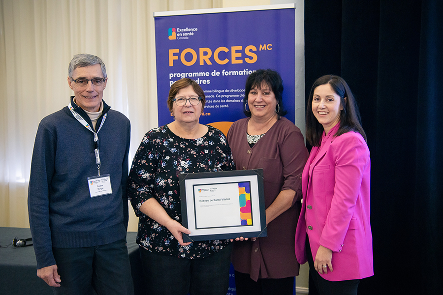 André Daigle, Nicole Brideau, Shelley Robichaud et Véronique Landry lors de la présentation du projet FORCES à Ottawa. 