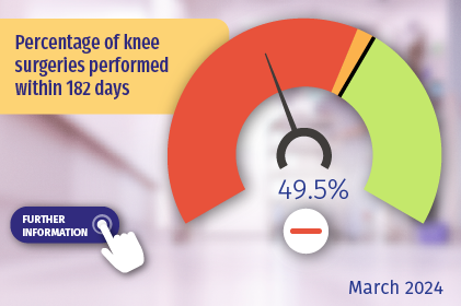 Percentage of knee surgeries performed within 182 days. Click here for more details.
